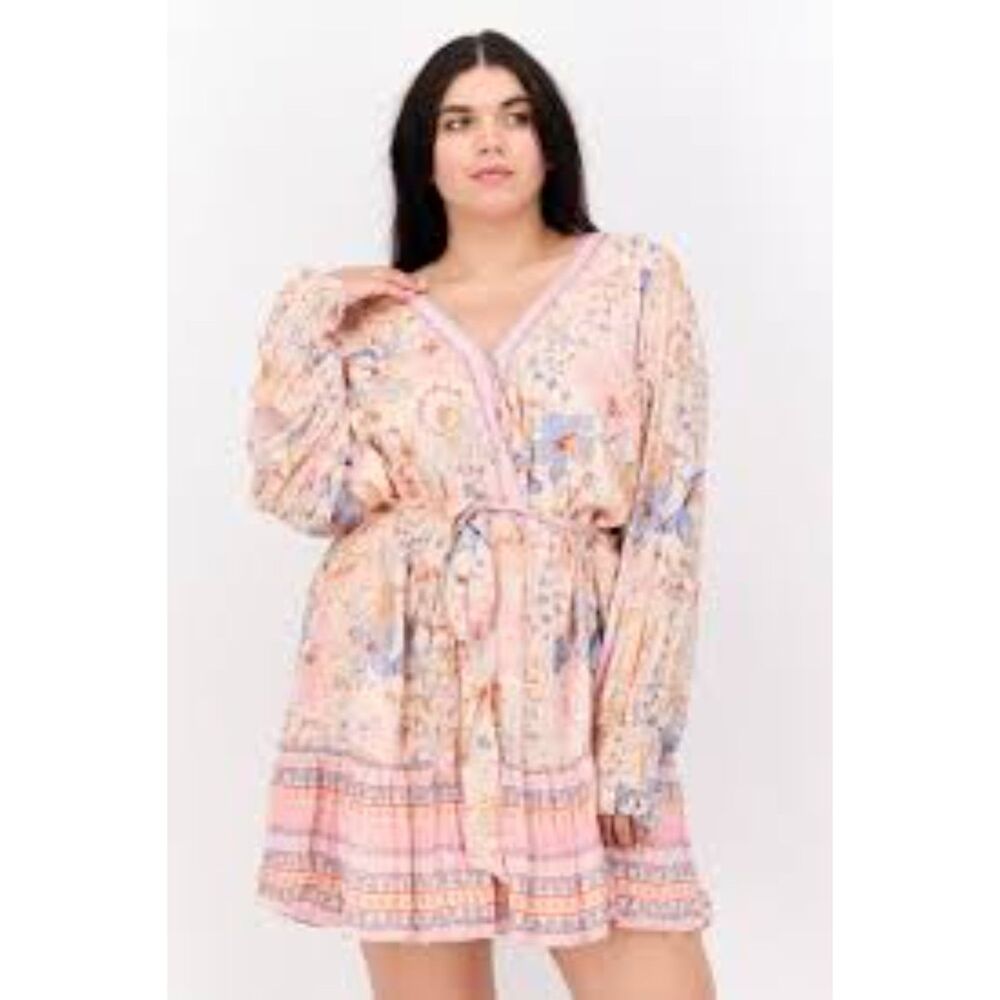 Ever New Marley Floral Print Metallic Thread Boho Fit & Flare Dress Plus Size 20